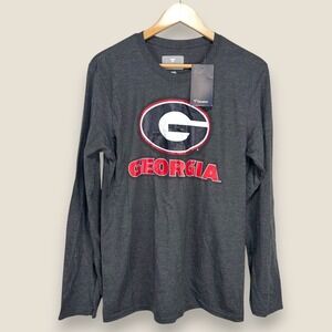 NEW Georgia Bulldogs Long Sleeve T-Shirt Men Medium Gray Cotton Fanatics UGA